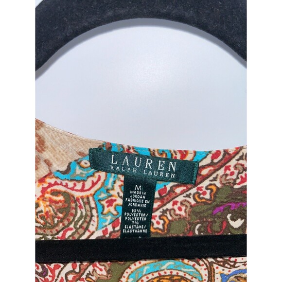 Women's Lauren Ralph Lauren Crossover Paisley Print Short Sleeve Dress Size 10 - Picture 5 of 7